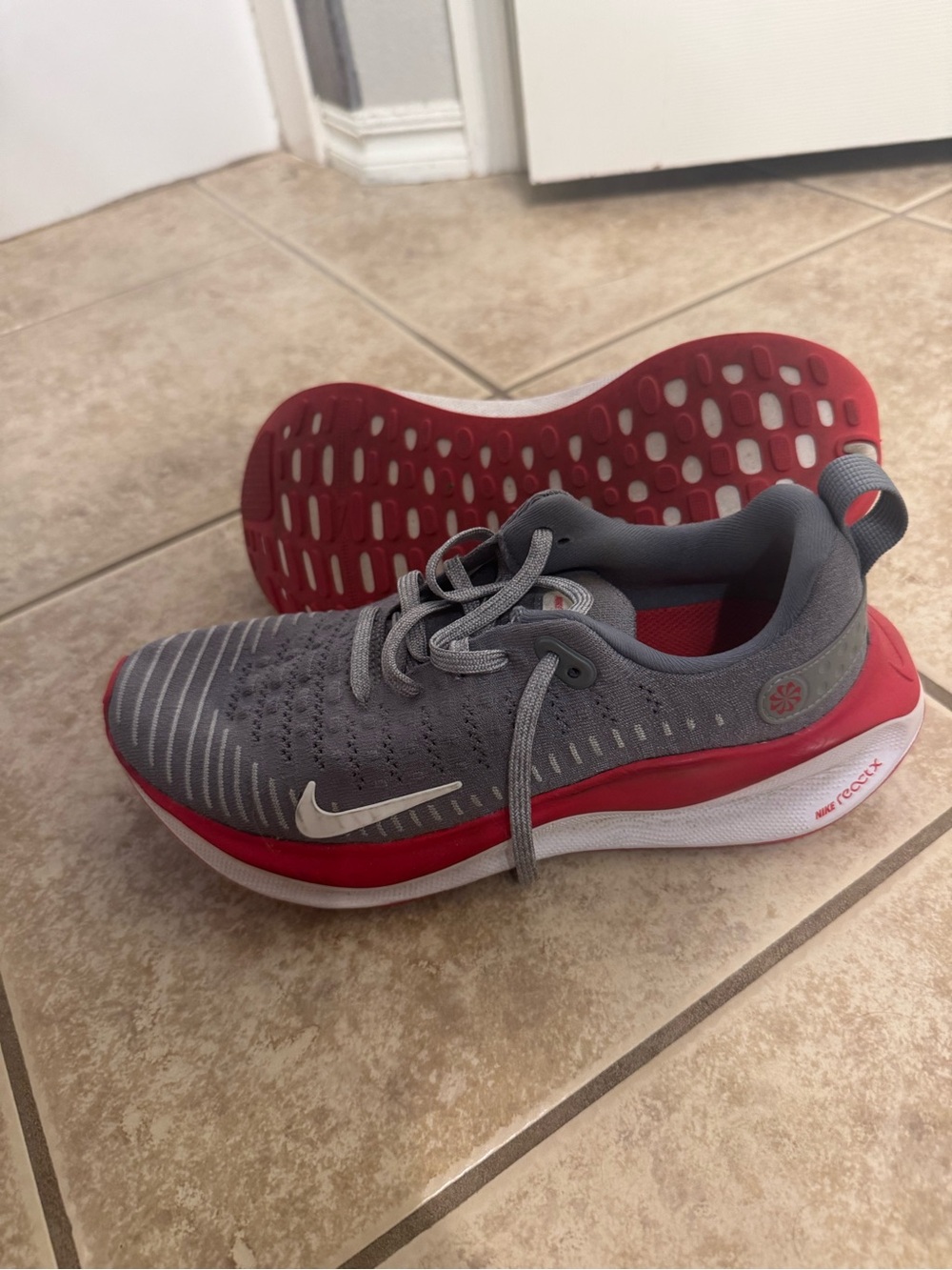 Nike Gray and Red Athletic Sneakers